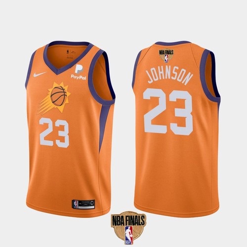 Men's Phoenix Suns #23 Cameron Johnson 2021 Orange Statement Finals Basketball Swingman Stitched NBA Jersey